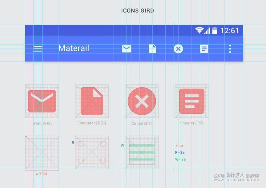 规范化你的图标，安卓图标模板：icon grids