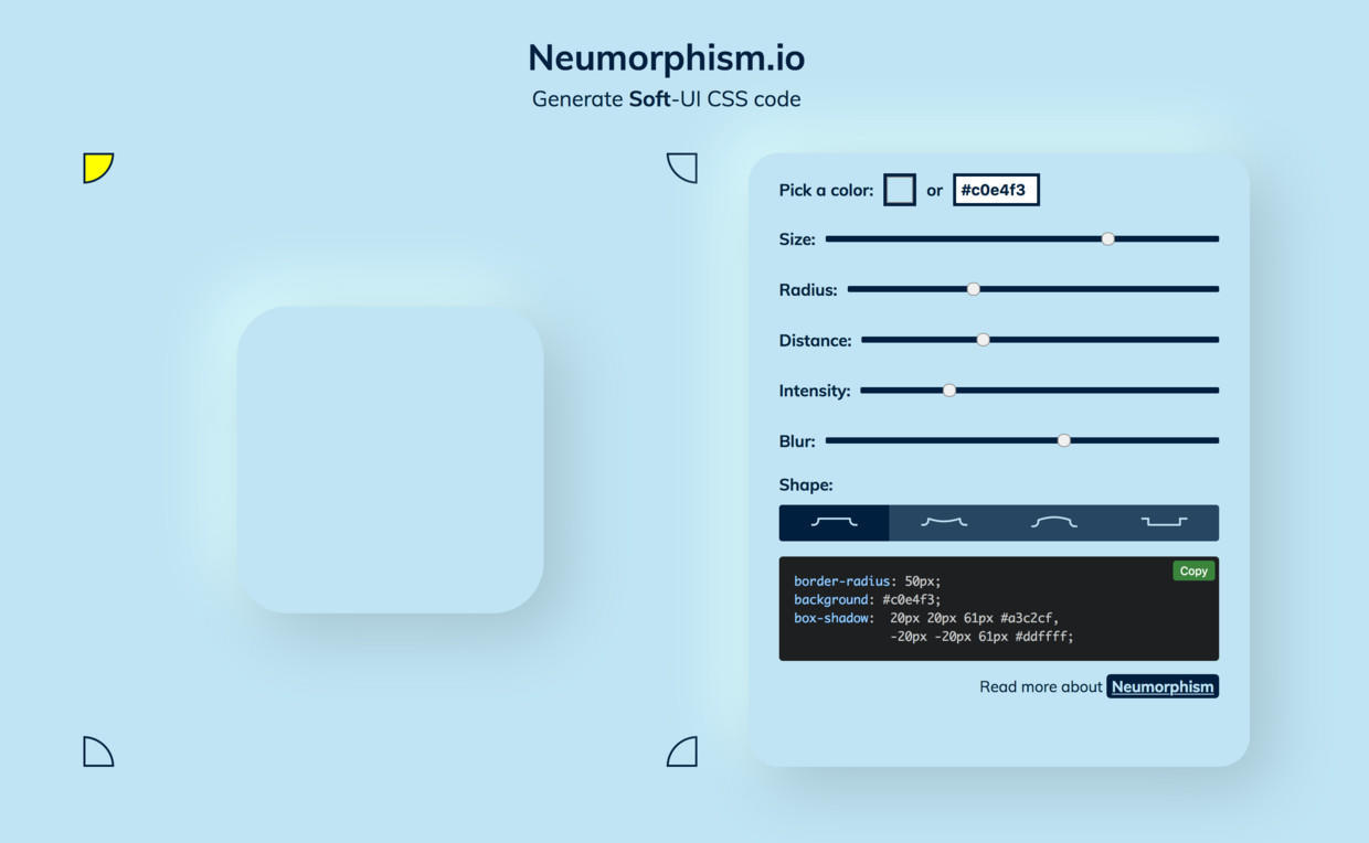 新拟态UI设计怎么做？来用Neumorphism在线工具吧