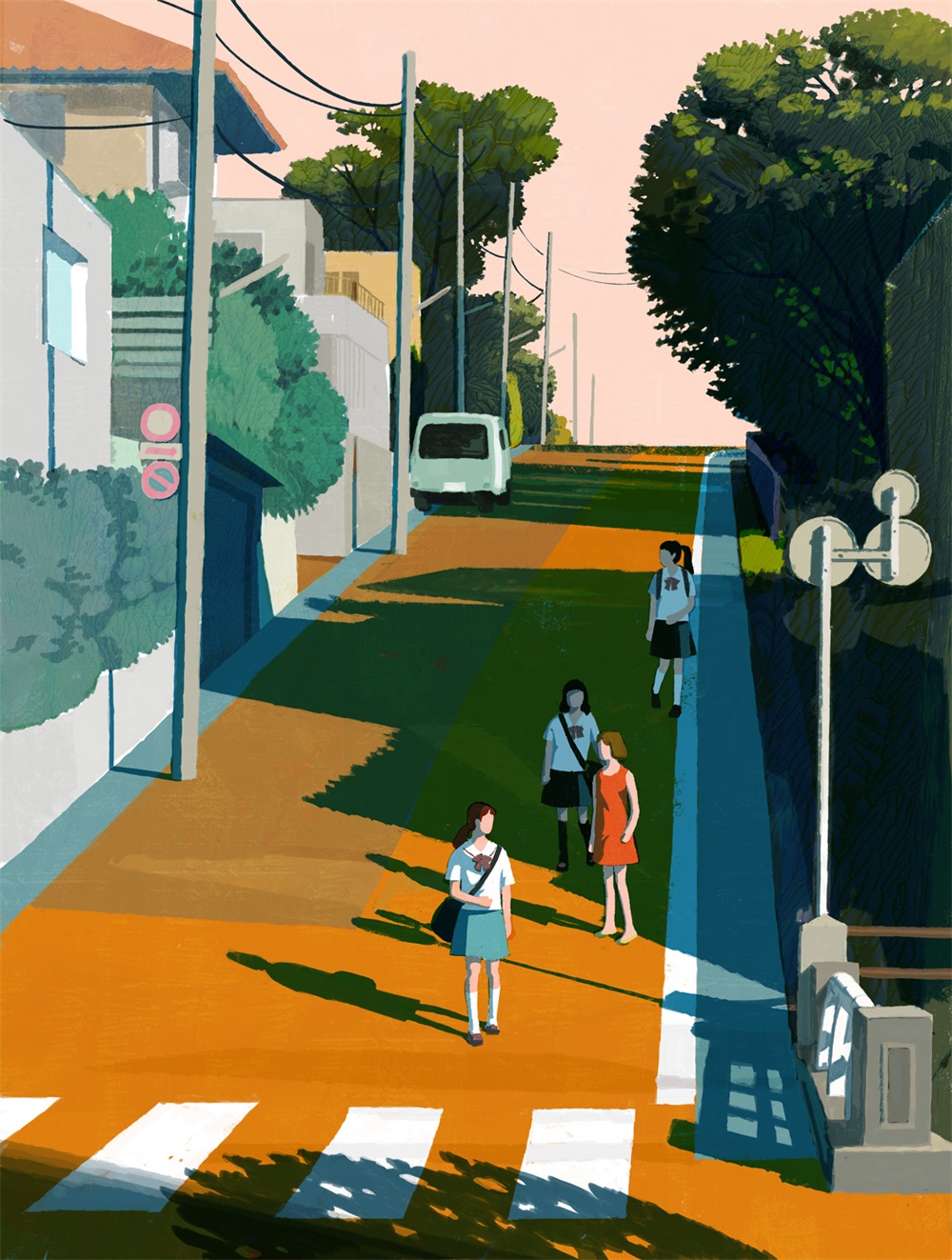 插画师 Makoto Funatsu 油画质感风光插图 ​
