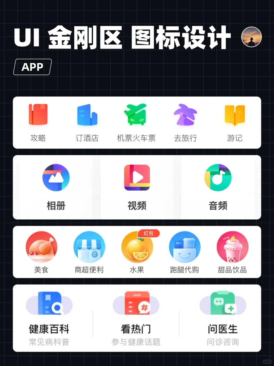 UI设计｜金刚区图标设计、icon设计_4_优游