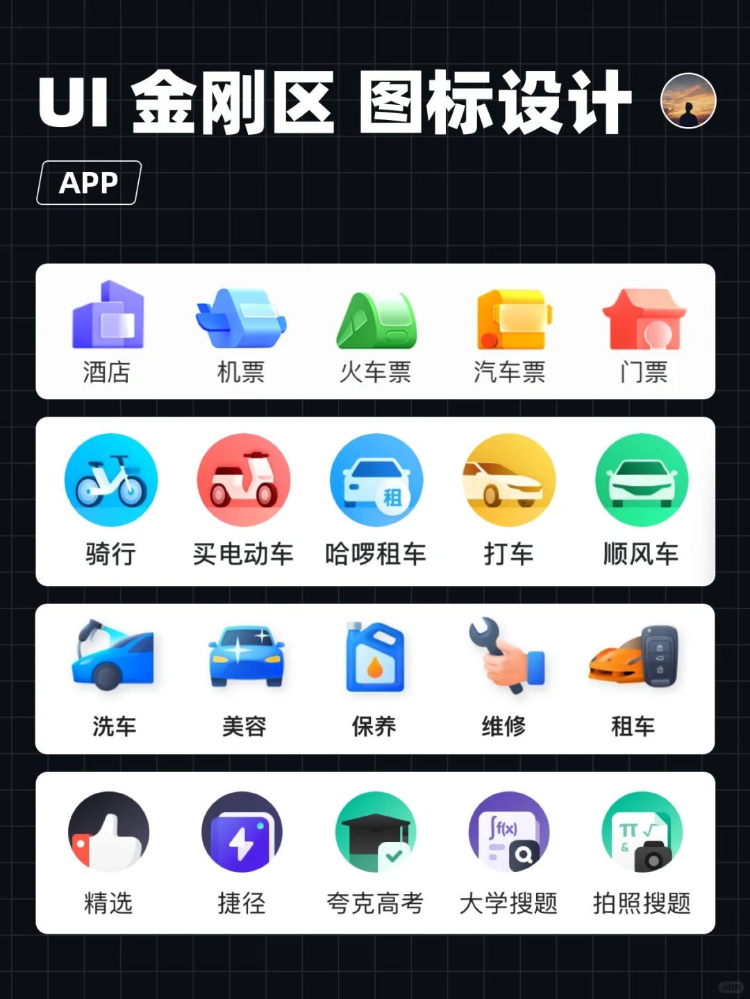 UI设计｜金刚区图标设计、icon设计_1_优游