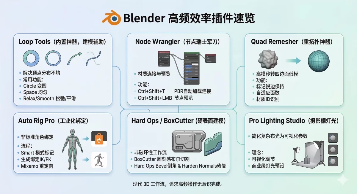 告别低效!Blender必备6款神仙插件,帮你节省70%的时间