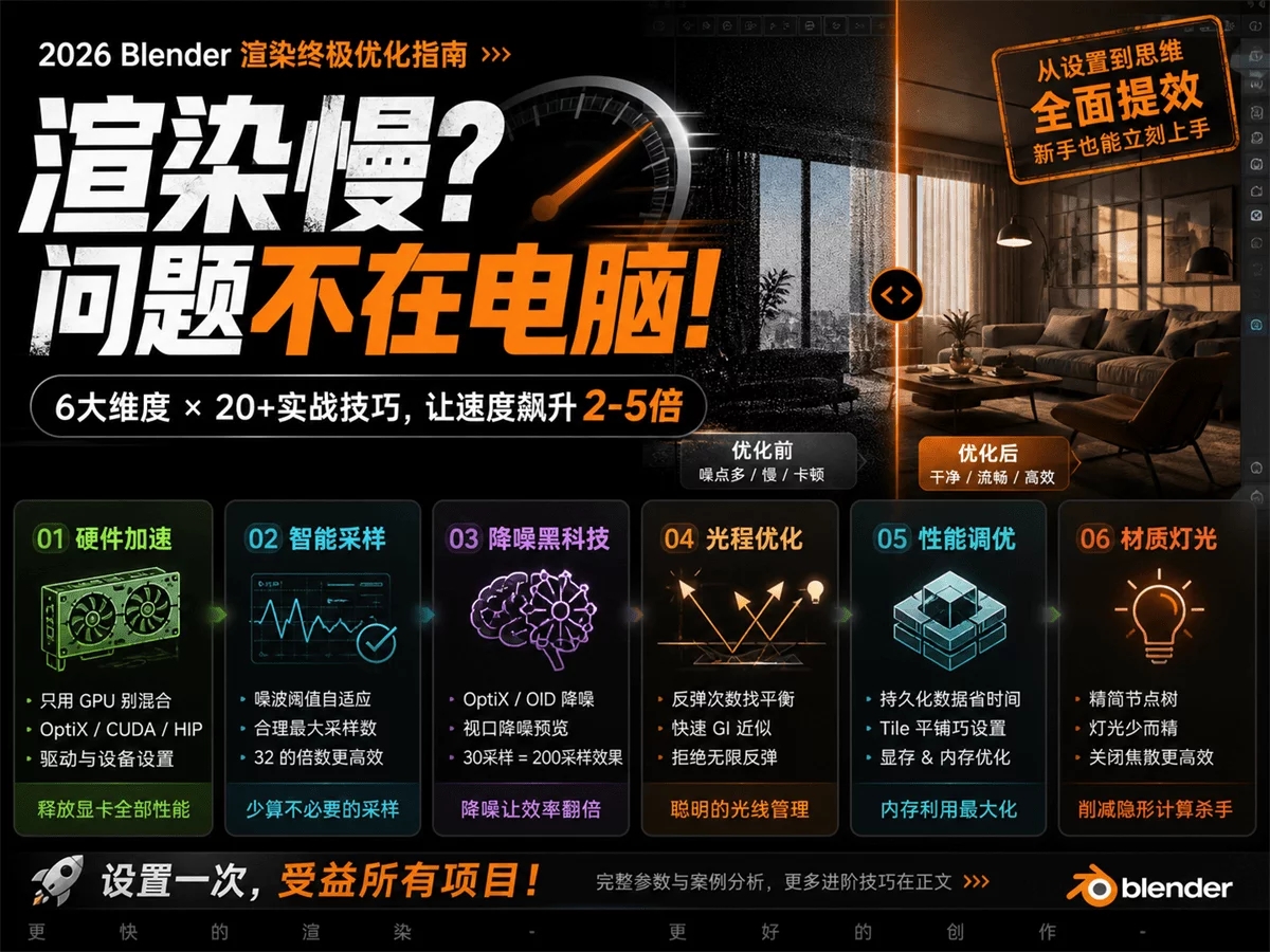 把Blender渲染时间从8小时砍到20分钟,我靠这7个设置!